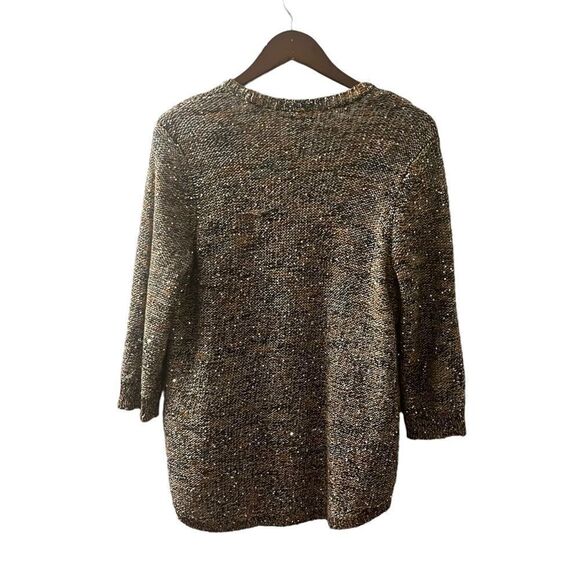 Chico’s Sequin Marled Open Cardigan Sweater Sz M - Picture 3 of 5